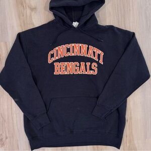 NFL Cincinnati Bengals Black Hoodie with Orange Team Script